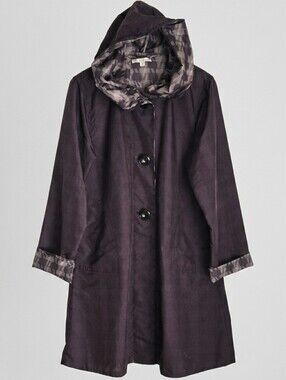 Cabi Reversible Hooded Trench Rain Coat Women's Sz. S Classic Preppy